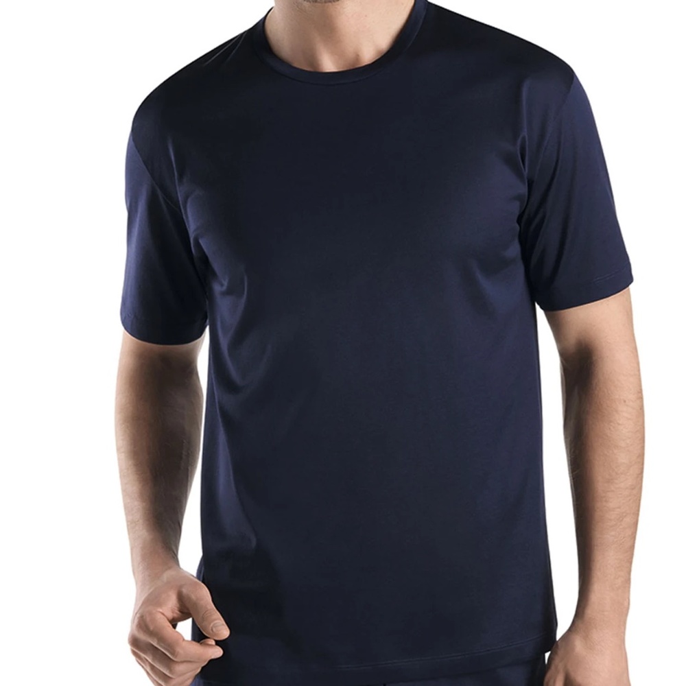 NEW Hanro Men's Cotton Sporty T-shirt - Midnight Navy - Size XL